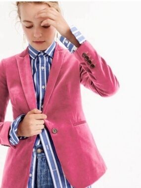 J. Crew Women’s Hot Pink Velvet Parke Blazer